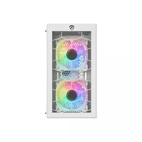 PC Power Spider Web Crystal Mini BK 3 FANS Gaming Case With 230W PSU (White)-gallery-1
