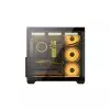 PC POWER DARK WOOD Mid Tower ATX Tempered Glass Desktop Case With 10 Pre-Installed Fans-gallery-2