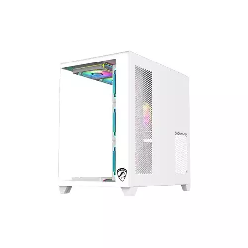 PC Power ICEBERG V3 10 Fans Mid Tower Gaming Casing (White)-gallery-3