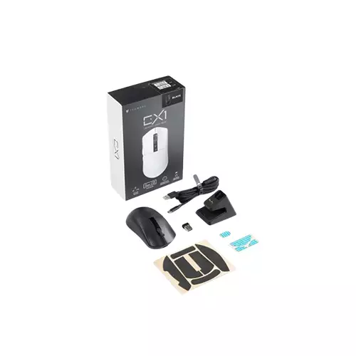 Tecware EX1 Tri-Mode Wireless Lightweight Gaming Black Mouse with RGB Charging Dock-gallery-4