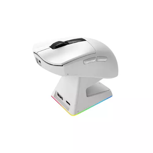 Tecware EX1 Tri-Mode Wireless Lightweight Gaming White Mouse with RGB Charging Dock-gallery-2