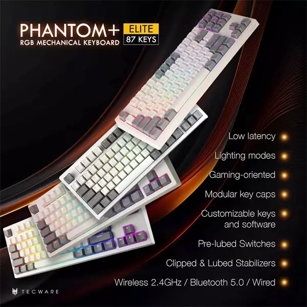 TECWARE ELITE Phantom+ 87-Key Wireless Mechanical Keyboard-gallery-1