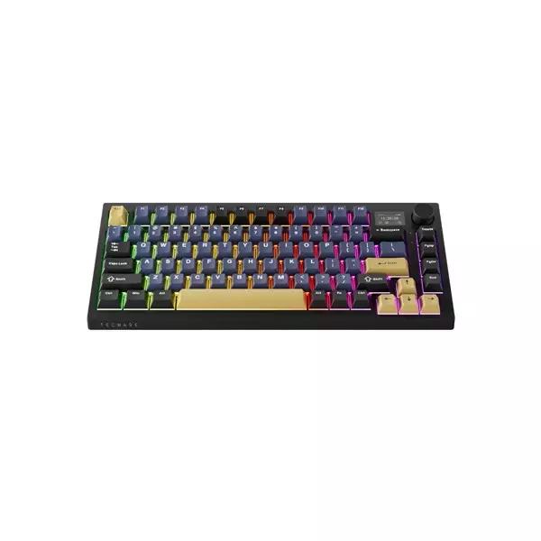 Tecware Tri-Tone PBT Keycaps 81 Keys Mechanical Keyboard - Ocean Gold-gallery-1