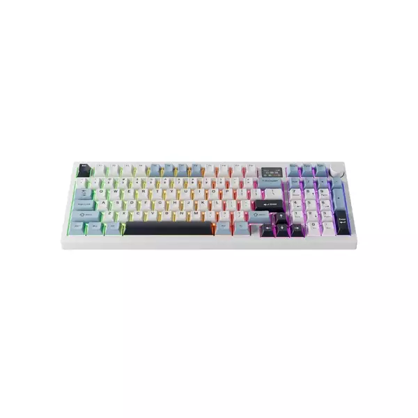 Tecware Tri-Tone PBT Keycaps 96 Keys Mechanical Keyboard - White Sapphire-gallery-1