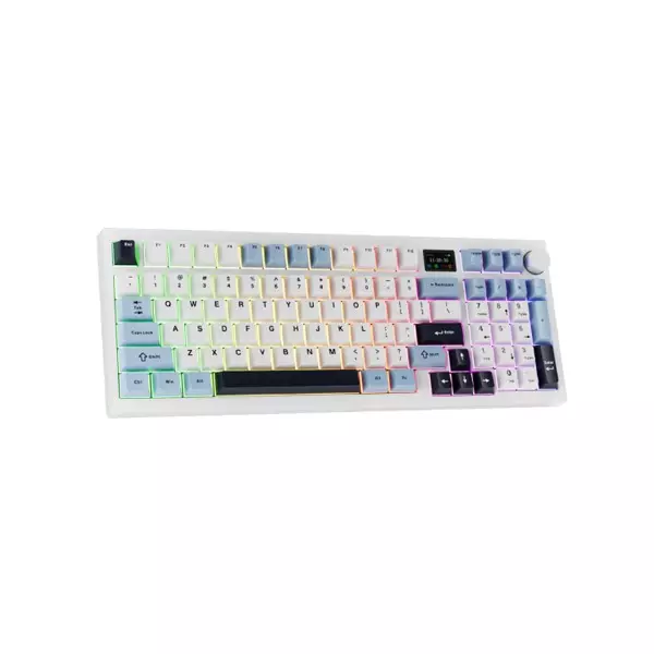 Tecware Tri-Tone PBT Keycaps 96 Keys Mechanical Keyboard - White Sapphire-gallery-2