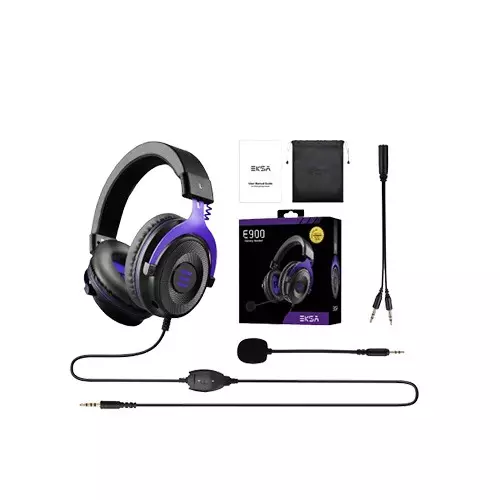 EKSA E900 Noise Cancelling Durable Stereo Gaming Headset (PURPLE)-gallery-4