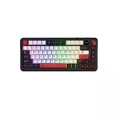 Ajazz AK820 MAX Plus Tri-Mode Avocado Switch Mechanical Keyboard with Display (Black Shark Red)