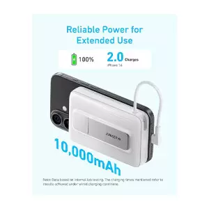 Anker Zolo A1685 10000mAh 30W Magnetic Power Bank with Type-C Cable (White)-gallery-1