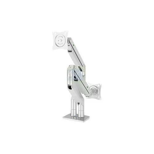 KALOC KLC-DS160-2/S 22-32 Inch Dual Arm Two Screen Monitor Silver Mount Stand-gallery-1