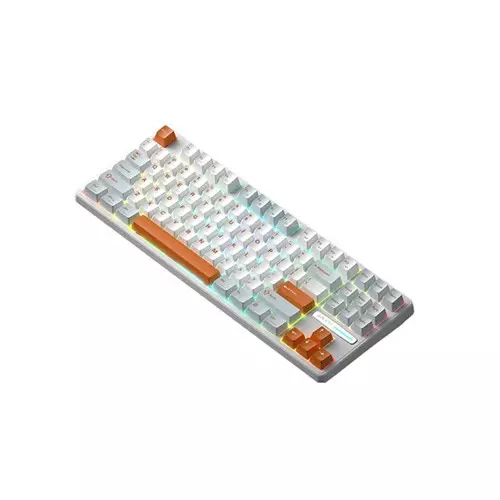 Monka 3087 Pro V2 Tri-Mode Gasket Mount Hotswappable Mechanical Keyboard (White Orange)-gallery-1