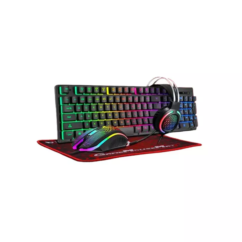 T-WOLF TF400 GAMING KEYBOARD MOUSE HEADSET MOUSE PAD 4 IN 1 COMBO-gallery-1