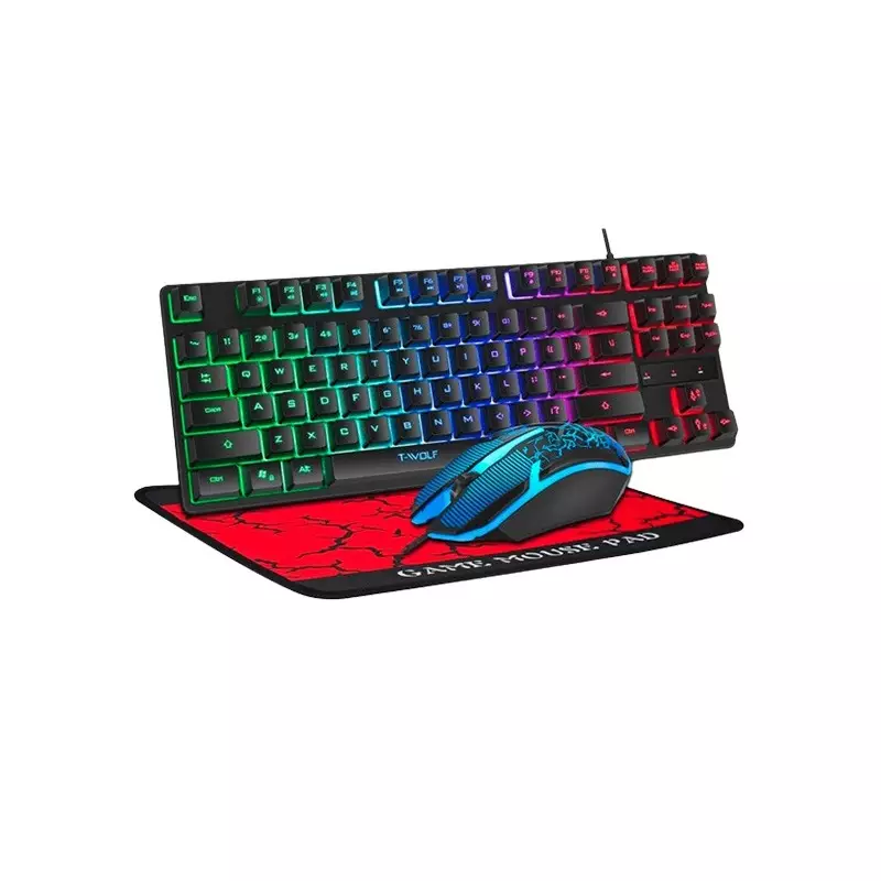 T-WOLF TF-31 GAMING KEYBOARD MOUSE MOUSE PAD 3-IN-1 COMBO-1