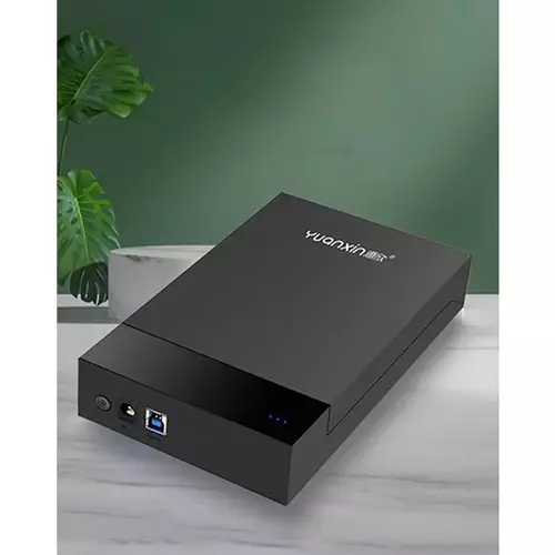 Yuanxin 3.5 Inch SATA HDD Enclosure with Power Adapter black-gallery-2