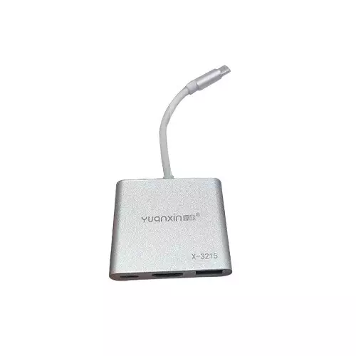 Yuanxin X-3215 Type-C Male to HDMI USB & PD Female Converter Gray-gallery-2