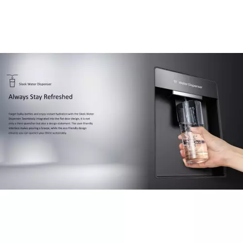 Hisense RB1G266NMRB 270L BMF Inverter Glass Door with Dispenser Refrigerator (Royal Blue)-gallery-2