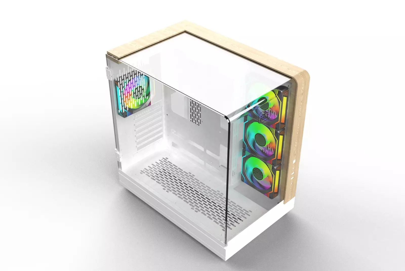 MONARCH AQUA X7 ARGB ATX Desktop Gaming Case (White)-gallery-2