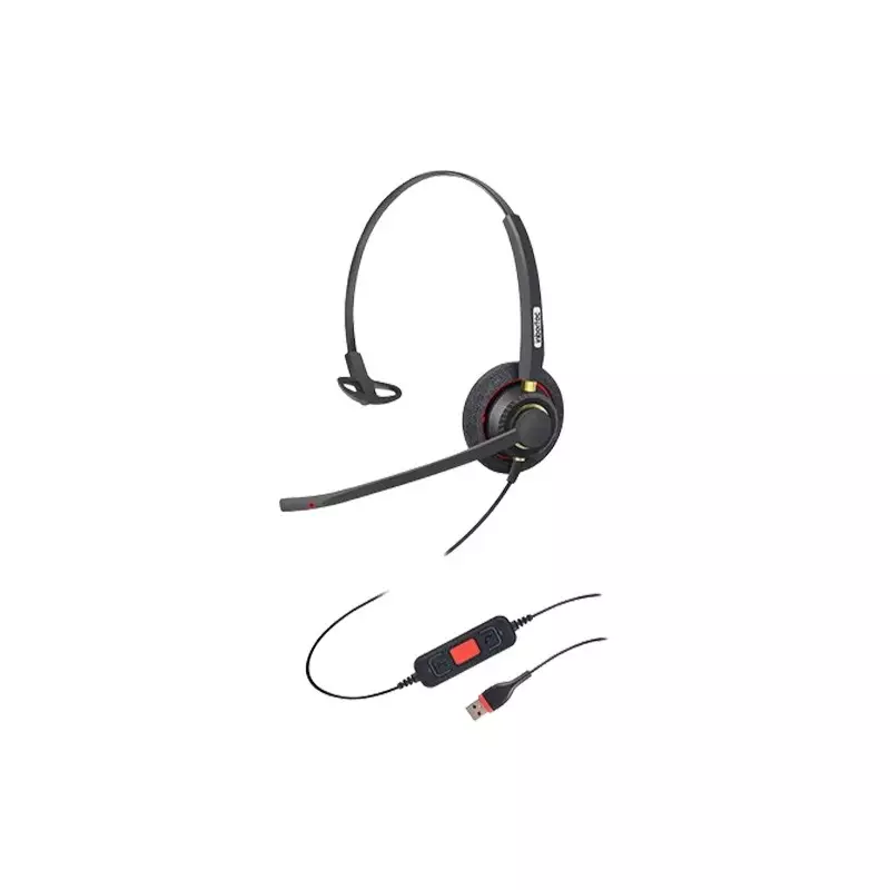 Inbertec UB805M Mono Wired USB Noise Cancelling Headphone-gallery-1