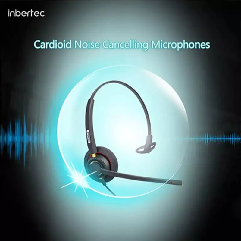 Inbertec UB800U Mono Wired USB Noise Cancelling Headphone-gallery-2