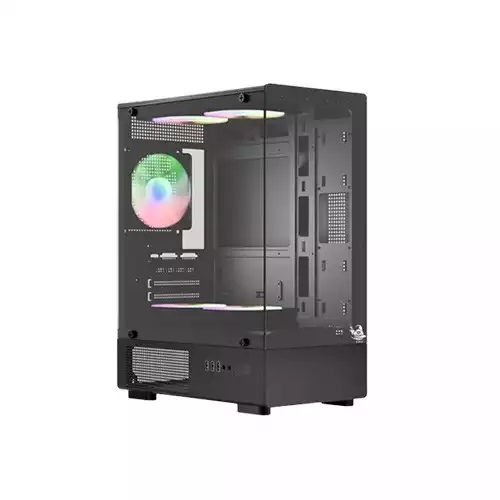 ARS Snow J-330-1 ARGB M-ATX Mid Tower Desktop Gaming Case (Black)