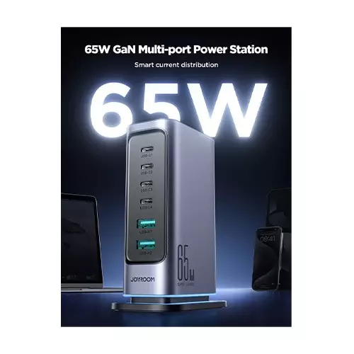 JOYROOM JR-TCM02 65W Gan Multi-port EU Plug Power Station-gallery-1