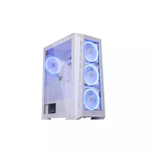 Virtu MI2W Glass ATX Tower Gaming Case (White)