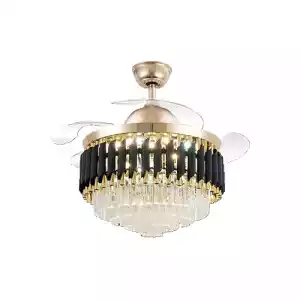 Qulik Q-T7456 48 Inch Decorative Chandelier Ceiling Fan With Light and Remote