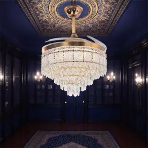 Qulik Q-T8329 48 Inch Decorative Chandelier Ceiling Fan With Light and Remote-gallery-1