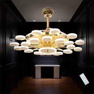 Qulik Q-K6228 48 Inch Decorative Chandelier Ceiling Fan with Remote and Light-gallery-1