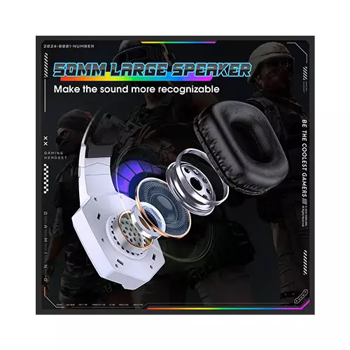 ONIKUMA K8 Wired Stereo Gaming Headphones (White)-gallery-3