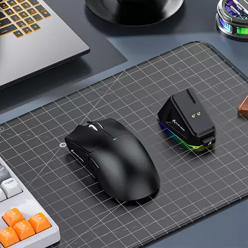 Attack Shark X11 22000DPI Tri-Mode Gaming Mouse with RGB Charging DOCK (Black)-gallery-2