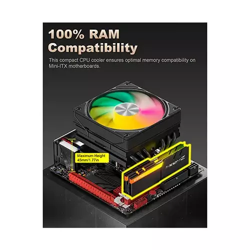 upHere H85KC6 ARGB CPU Air Cooler (Black)-gallery-3