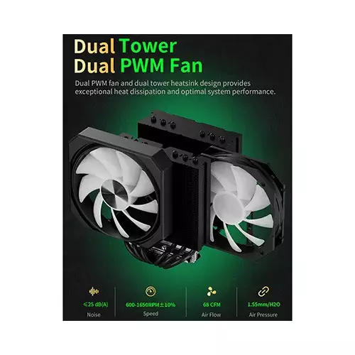 upHere UP2KC8C ARGB CPU Air Cooler (Black)-gallery-1