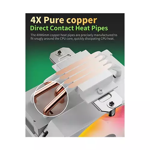 upHere UP1TC4C ARGB CPU Air Cooler (White)-gallery-2