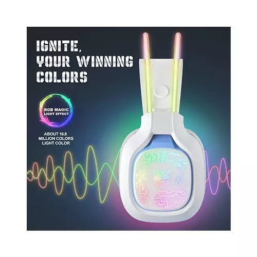 ONIKUMA X22 Cool RGB Dynamic Light Wired Gaming Headset (White)-gallery-2