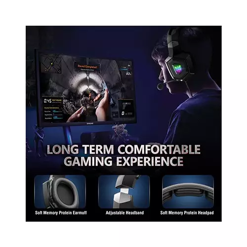 ONIKUMA K8 RGB Wired Stereo Gaming Headphones (Camou-Gray)-gallery-3
