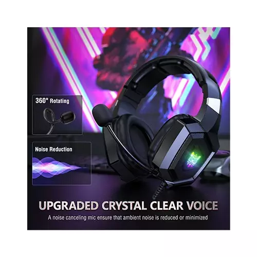 ONIKUMA K8 RGB Wired Stereo Gaming Headphones (Black)-gallery-1
