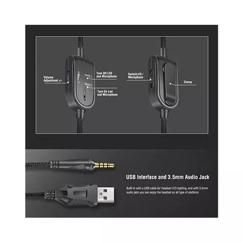 ONIKUMA K8 RGB Wired Stereo Gaming Headphones (Black)-gallery-4