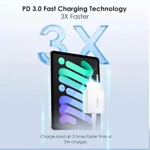 Oraimo OCW-E106S+ CL55  20W Type C Fast Charger Pd 3.0 Wall Charger with Lightning Cable (White)-gallery-1