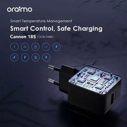 Oraimo Cannon 18S OCW-5184E-C53 18W QC3.0 & PE2.0 Charger with Type-C Cable-gallery-2