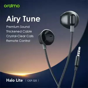 Oraimo Halo Lite 3.5MM Half In-ear Earphone (Black)-gallery-1