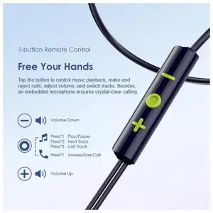Oraimo Halo Airy Type-C Half In-ear Wired Earphone (Black)-gallery-3