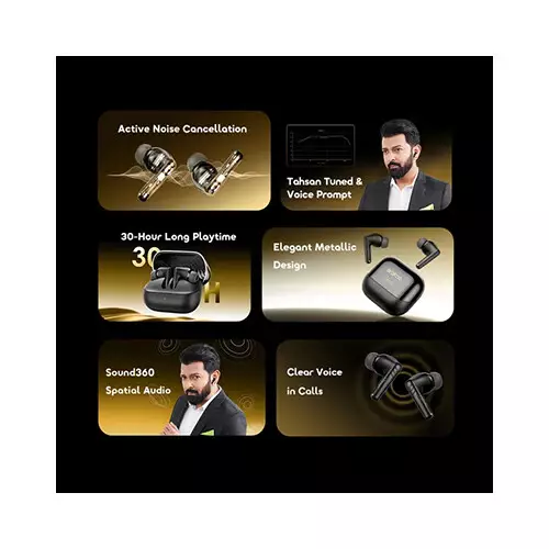 Oraimo SpaceBuds Neo+ ANC Spatial Audio True Bluetooth Earphones (Gold)-gallery-4