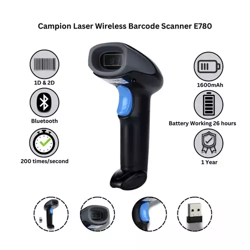 Campion E780 Laser Wireless Barcode Scanner-gallery-1