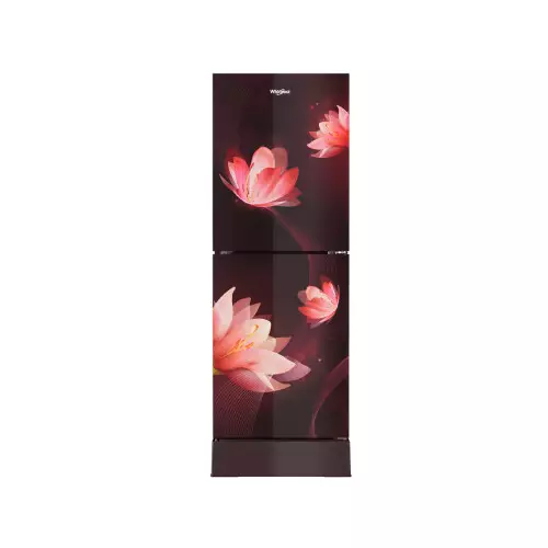 Whirlpool Fresh Magic Pro 236L Glass Door Florina Red Refrigerator