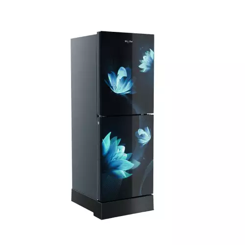 Whirlpool Fresh Magic Pro 236L Glass Door Florina Blue Refrigerator-gallery-1