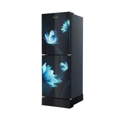 Whirlpool Fresh Magic Pro 236L Glass Door Florina Blue Refrigerator-gallery-2