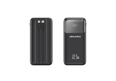 Awei P106K 10000mAh PD22.5W 5in 1 Power Bank With Cable