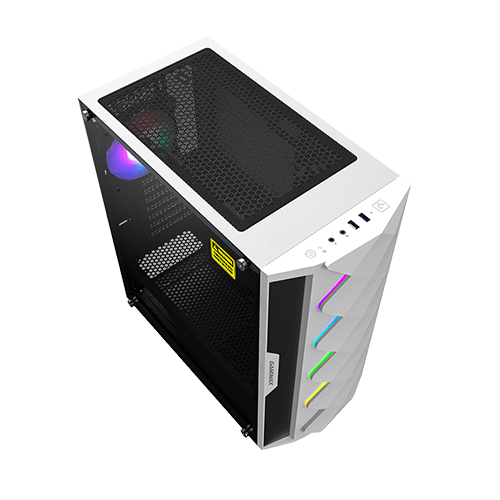 Gamemax Revolt ARGB Gaming Mid-Tower PC Case Tempered Glass, FanS Included  Supports Up to ATX