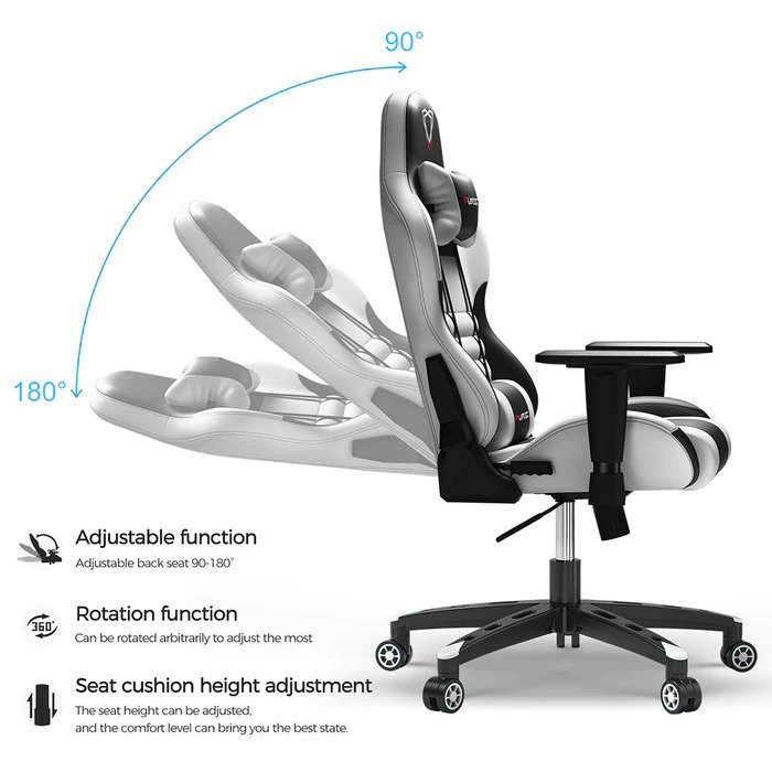 FURGLE CARRY SERIES RACING STYLE GAMING CHAIR-BLACK/WHITE PRICE IN BD ...