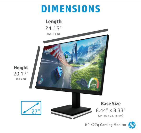 Buy HP X27q 165Hz 27 Inch IPS Gaming Monitor in Bangladesh 2023-Techland BD